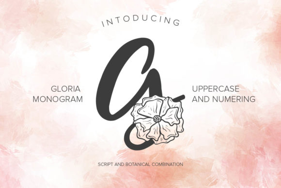 Gloria Monogram: A Flower-Themed Font for Polished Branding