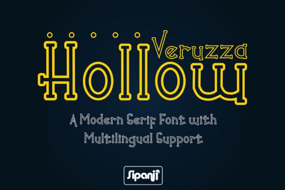Veruzza Hollow: A Modern Display Font for Editorial Design